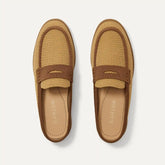 The Penny Loafer Mule - Wheat Raffia-Knit