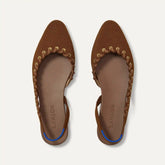 The Almond Slingback - Eyelet Russet