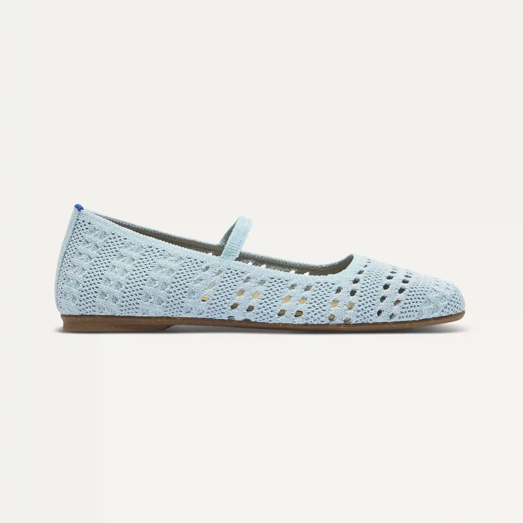 The Max Square Mary Jane - Powder Blue Crochet