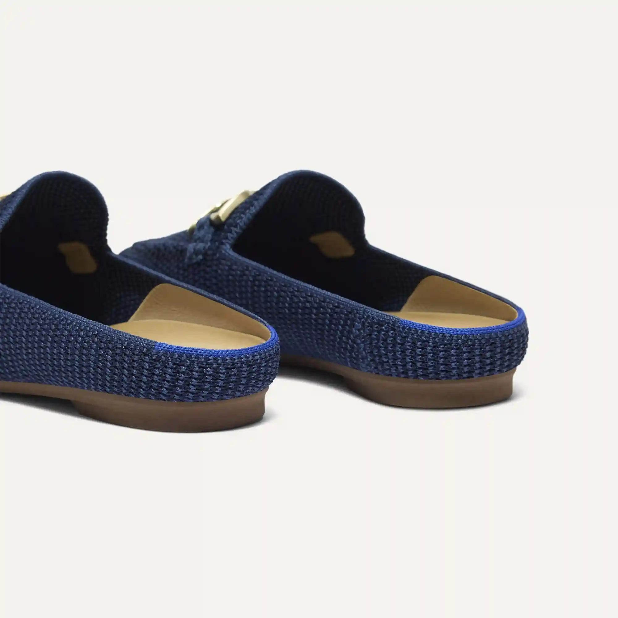 The Double Bit Loafer Mule - Blue Raffia-Knit