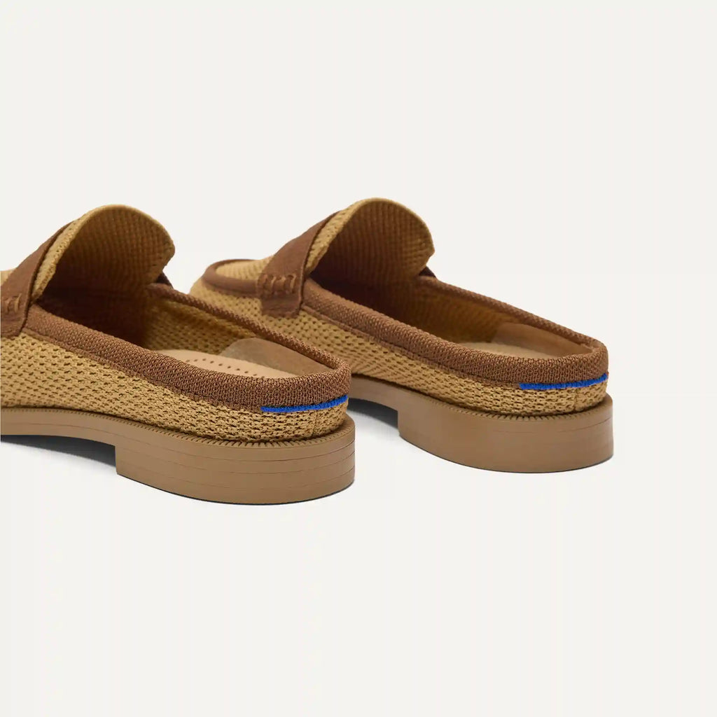 The Penny Loafer Mule - Wheat Raffia-Knit