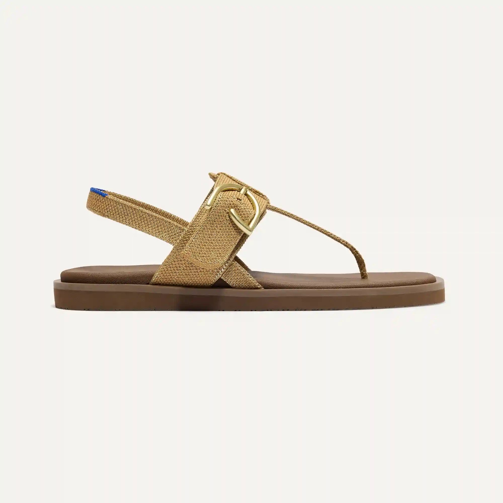 The T–Strap Sandal - Metallic Golden Sun