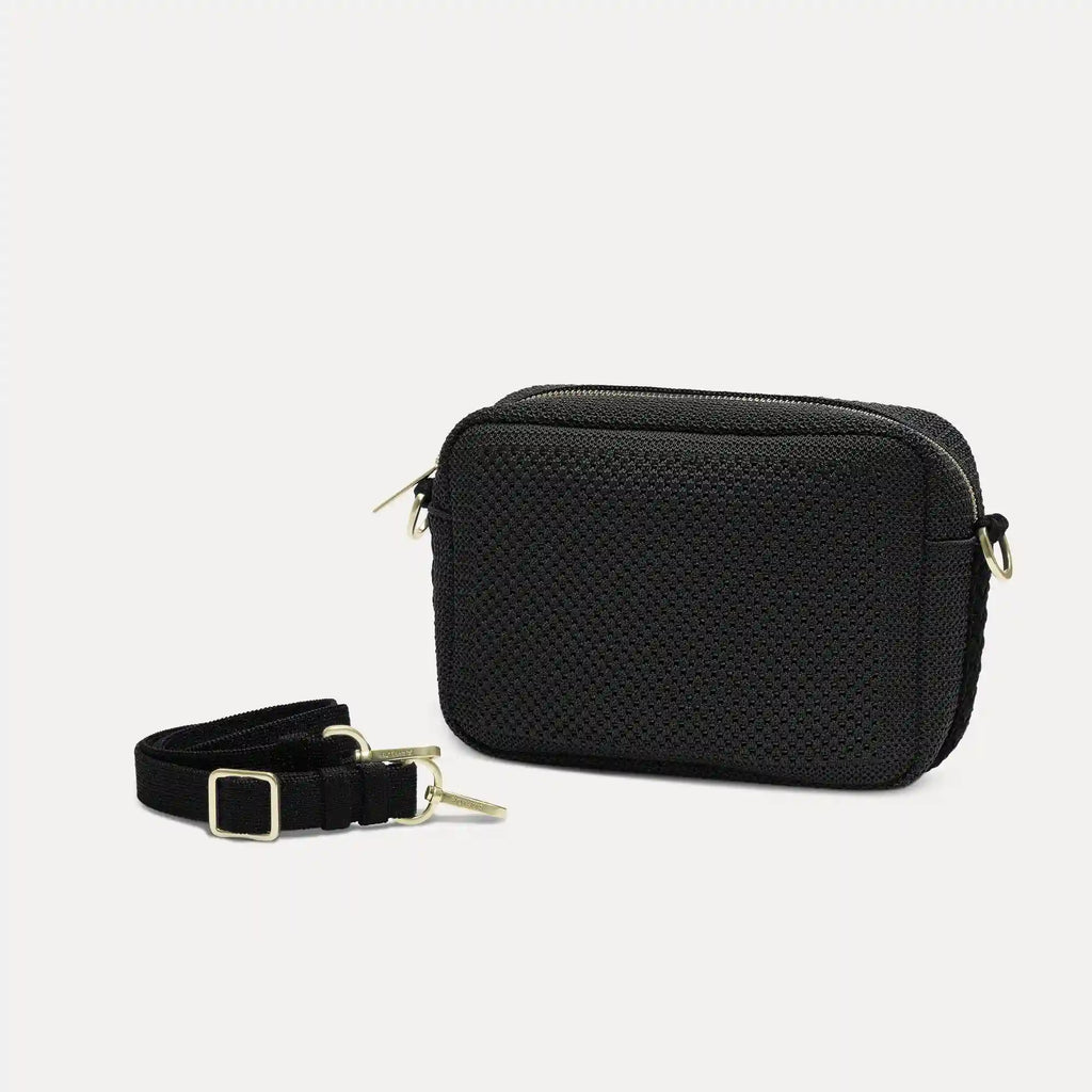 The Crossbody Camera Bag - Black Licorice Open-Knit