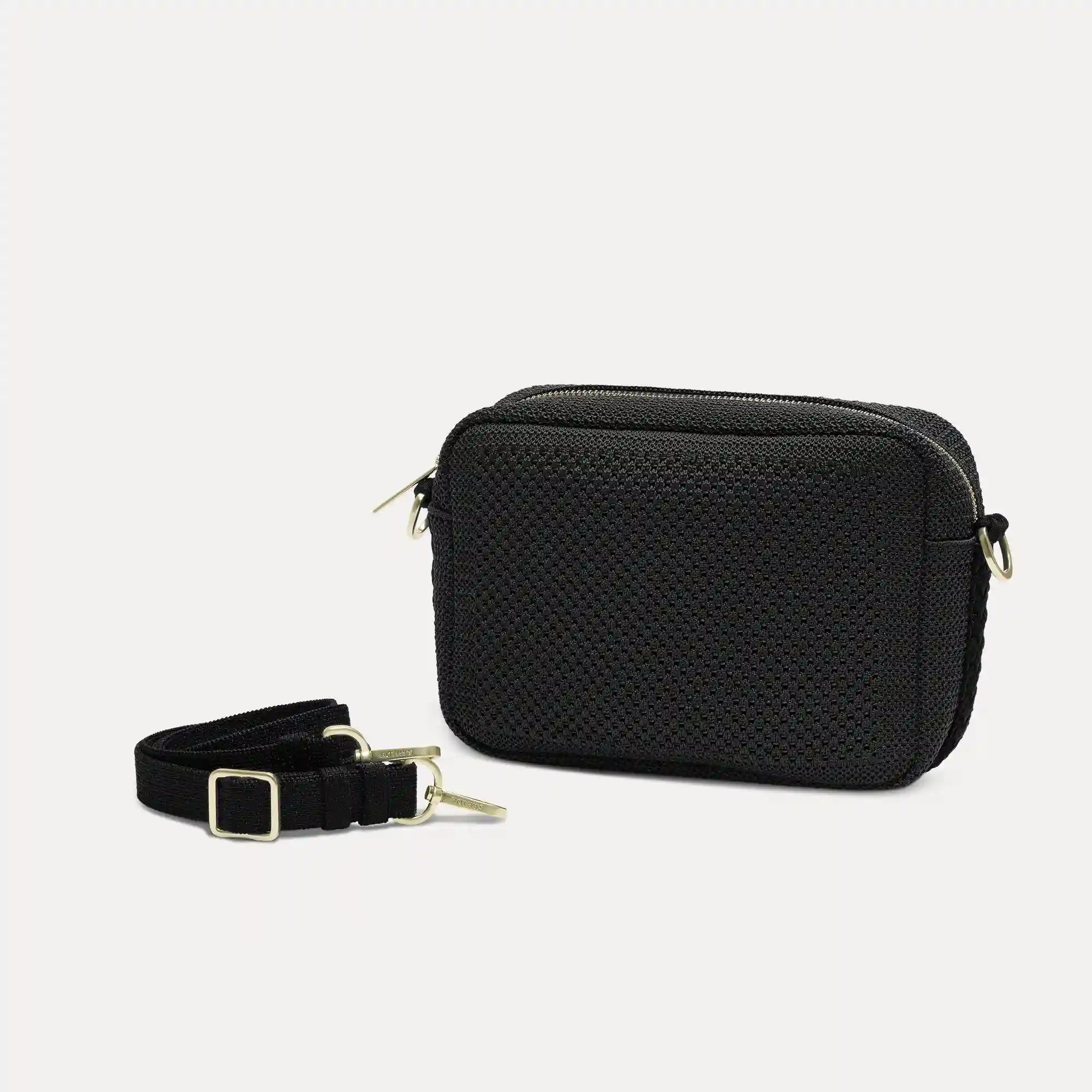 The Crossbody Camera Bag - Black Licorice Open-Knit