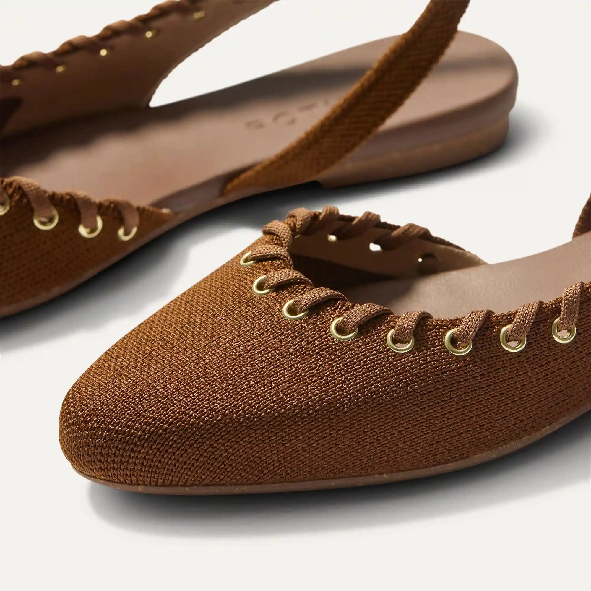 The Almond Slingback - Eyelet Russet