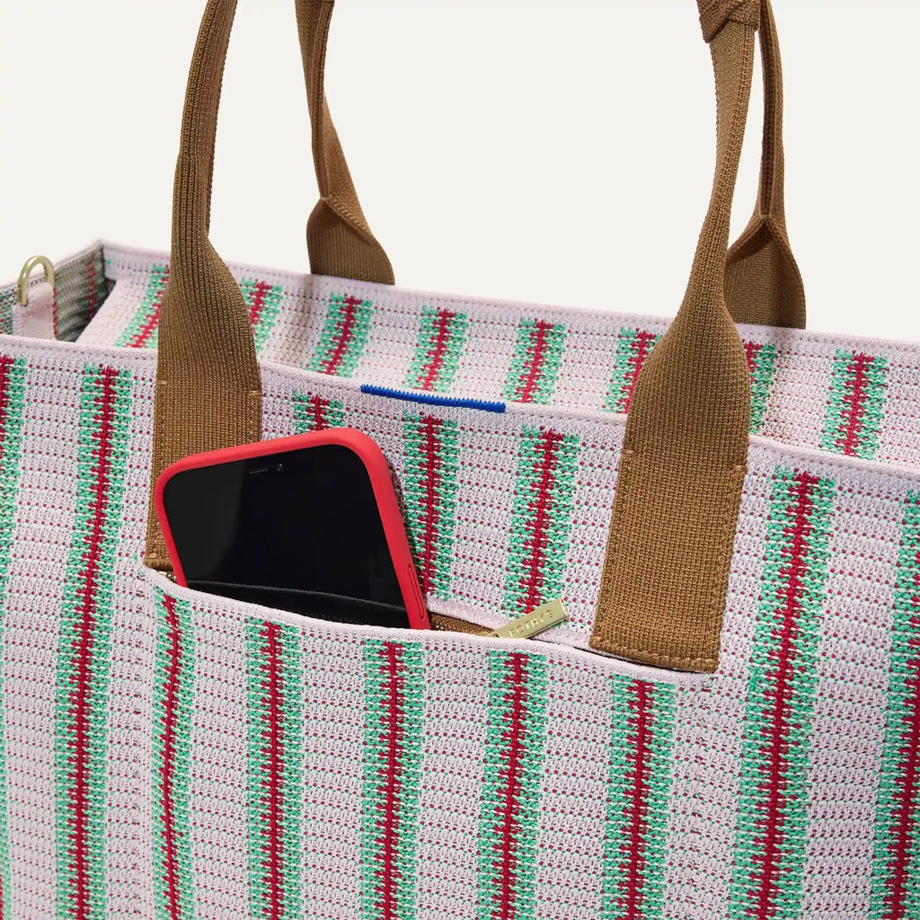 The Classic Tote - Watermelon Market Stripe
