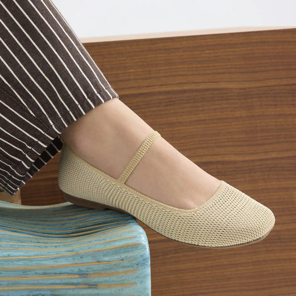 The Max Square Mary Jane - Cream Raffia-Knit