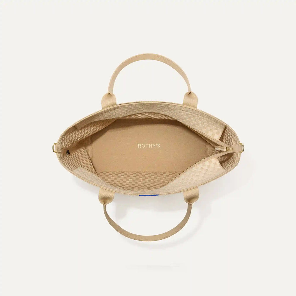 The Zip Travel Tote - Parchment Basketweave