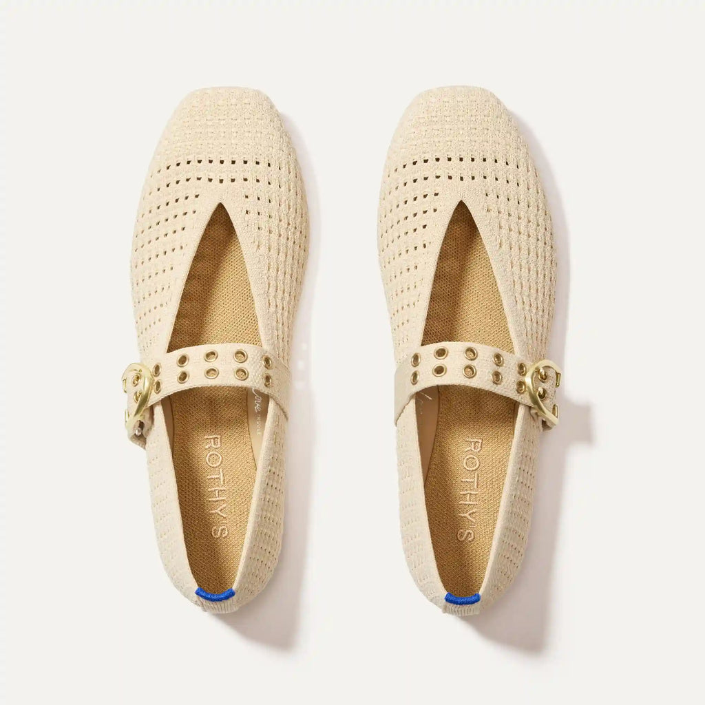 The Max Buckle Mary Jane - Off White Mesh