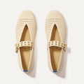The Max Buckle Mary Jane - Off White Mesh