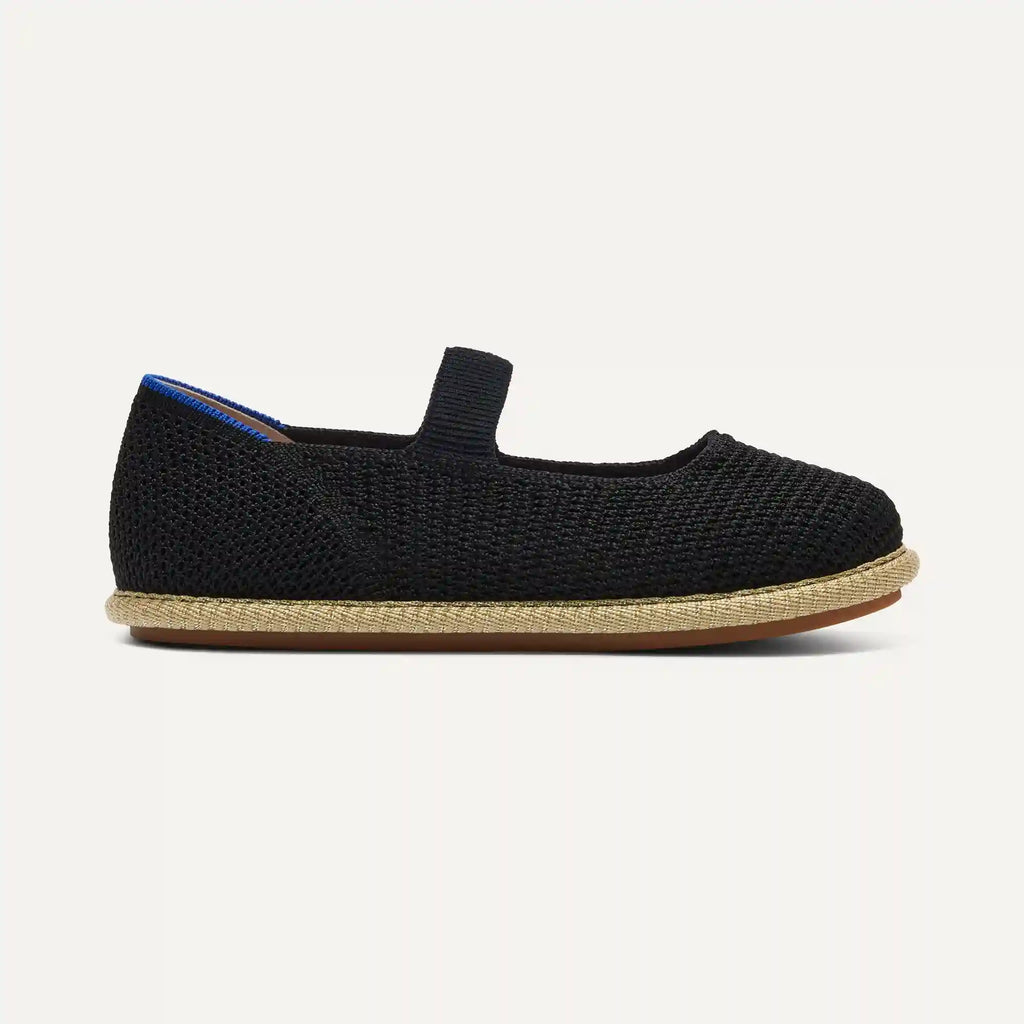 The Mini Mary Jane (for Kids) - Black Raffia-Knit