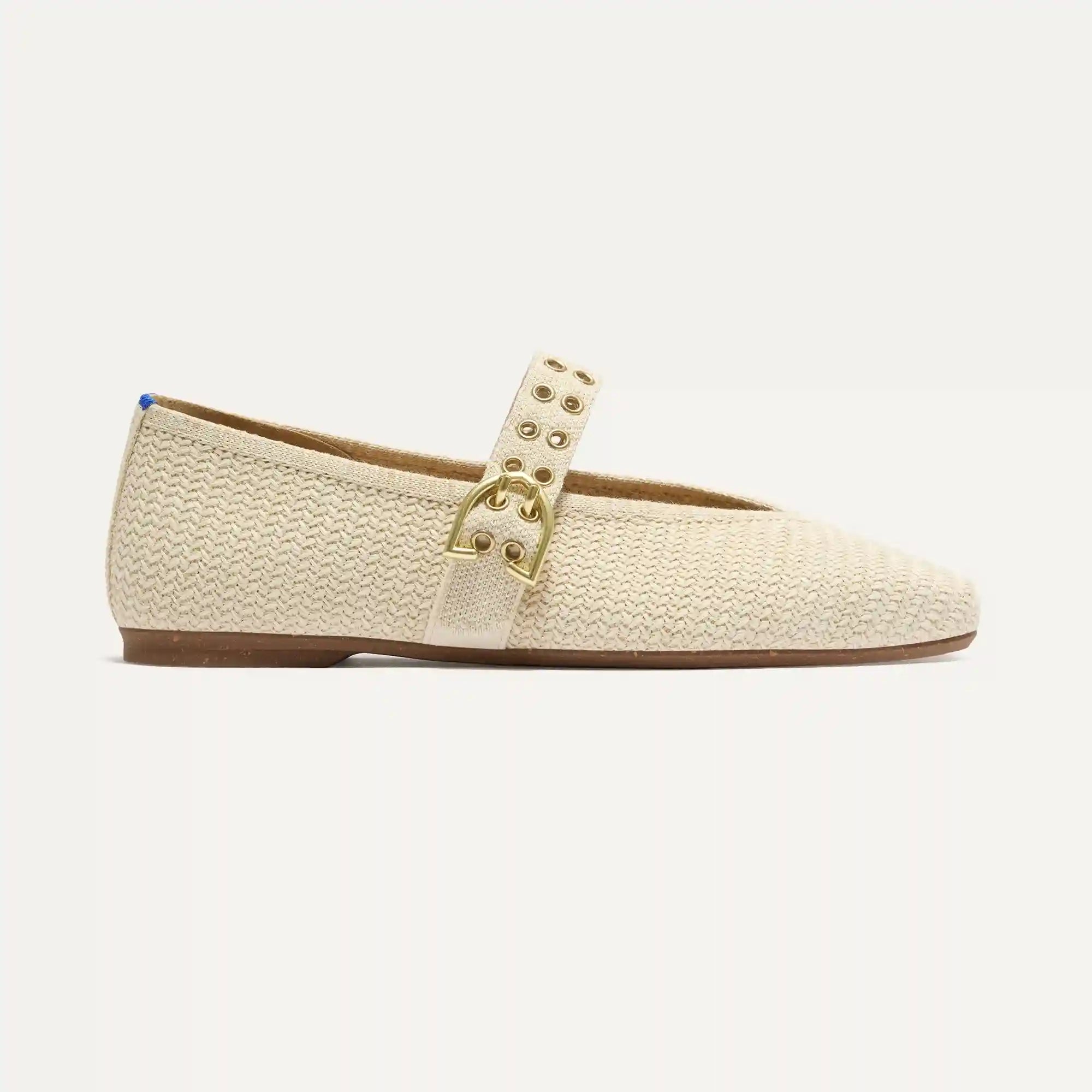 The Max Buckle Mary Jane - Cream Woven