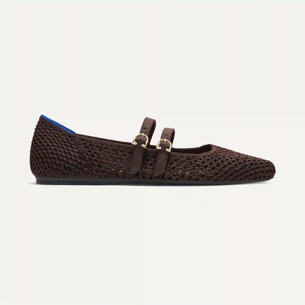 The Double Buckle Mary Jane - Chocolate Mesh