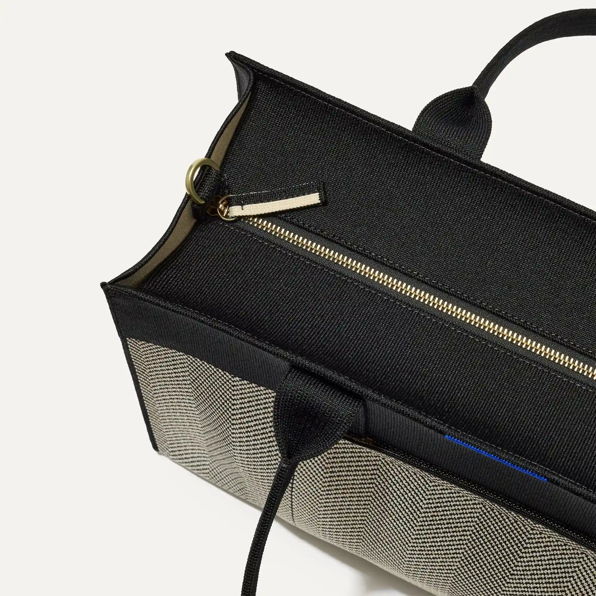 The Classic Tote - Black Herringbone