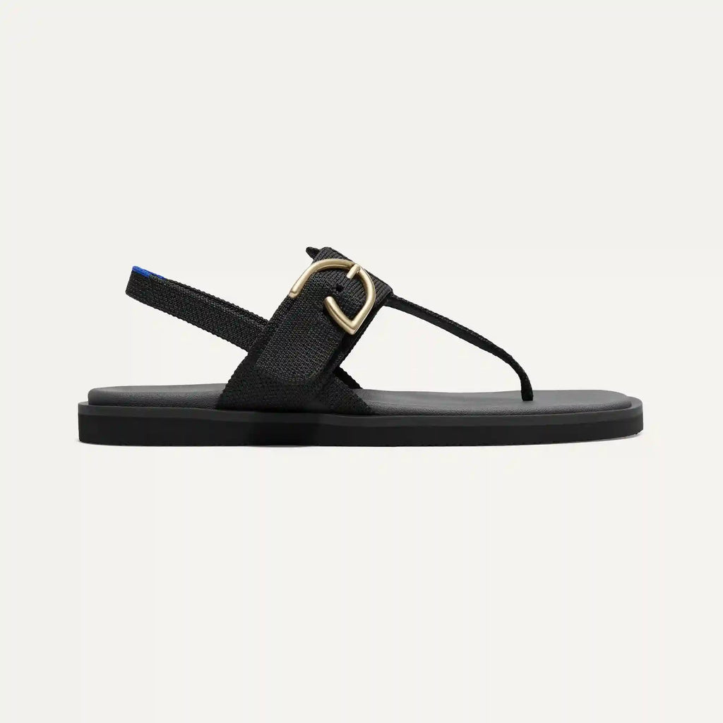 The T–Strap Sandal - Black