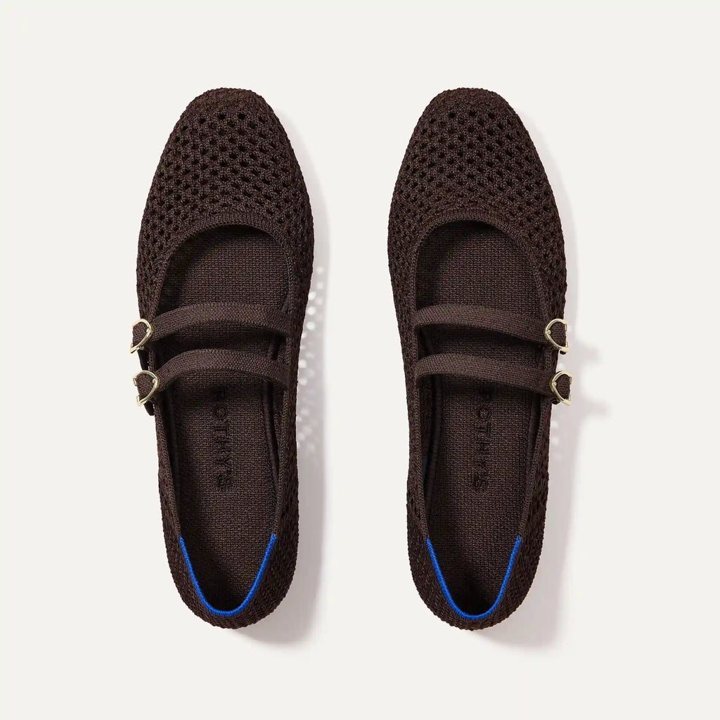 The Double Buckle Mary Jane - Chocolate Mesh