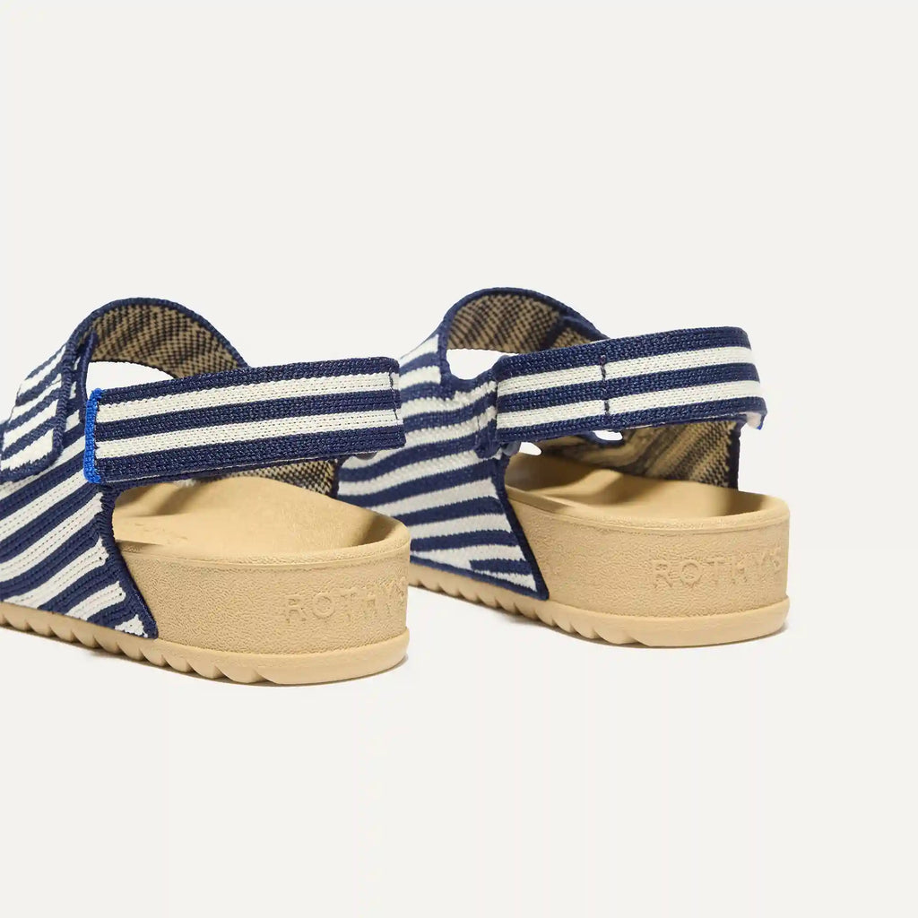 The Kids Double Strap Sandal - Sailor Stripes