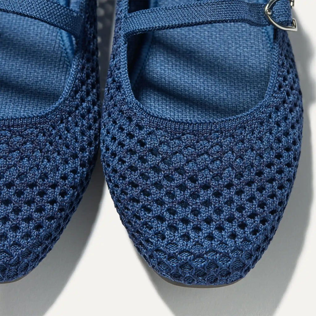 The Double Buckle Mary Jane - Blue Mesh