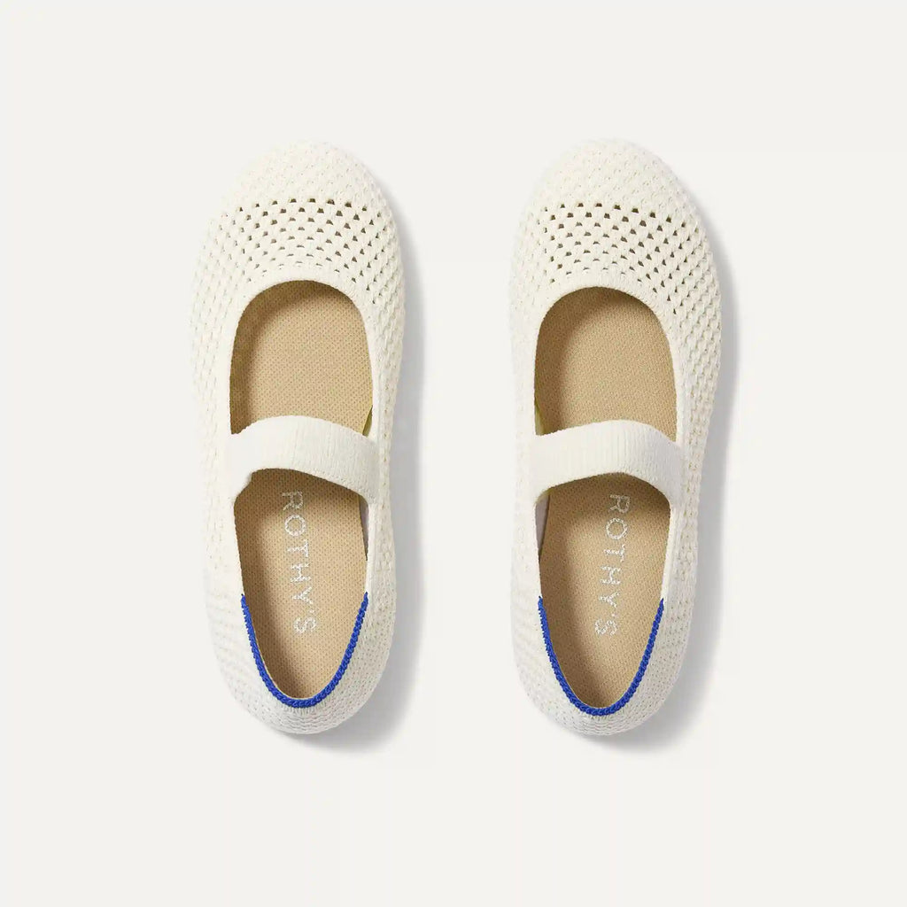The Kids Mary Jane - White Open-Knit