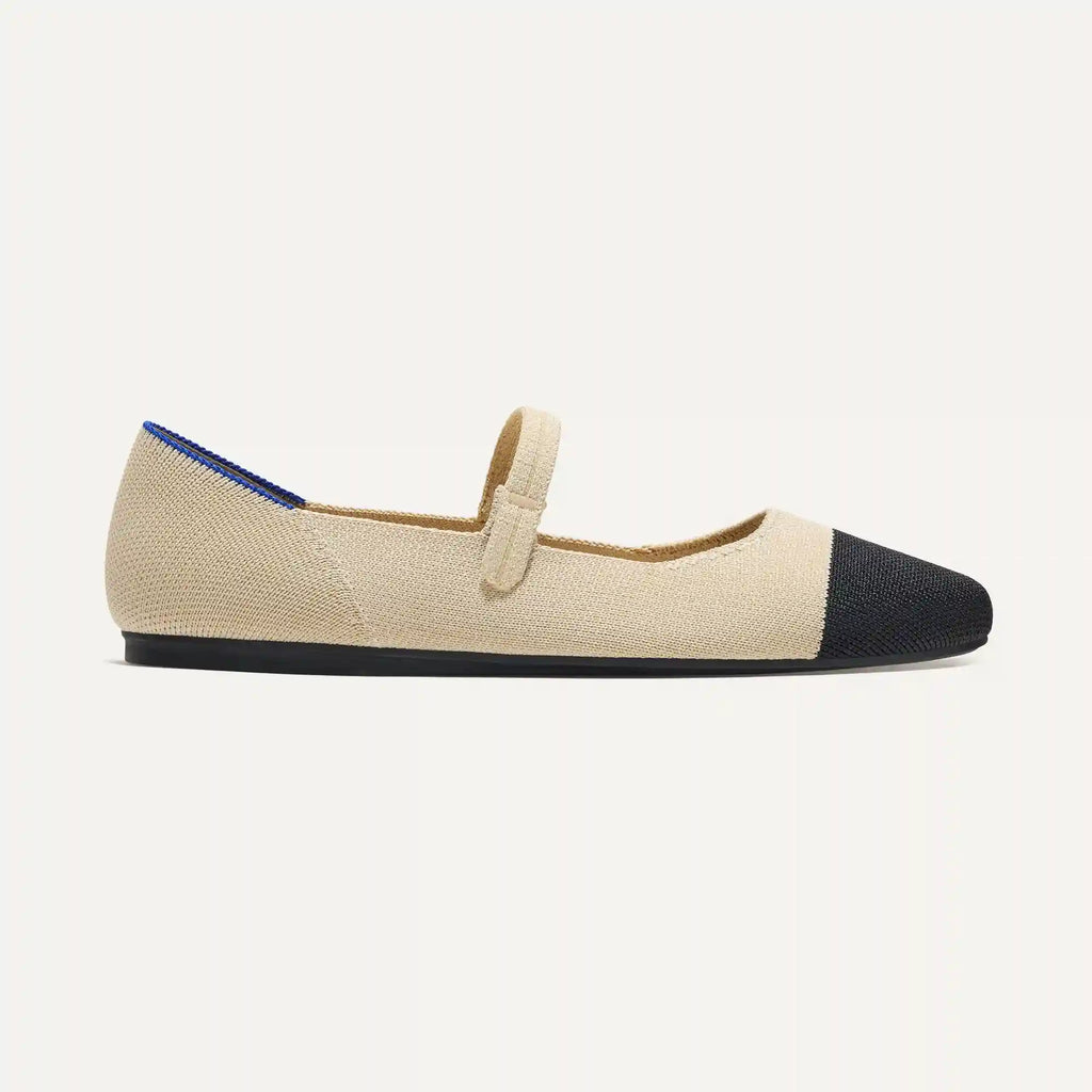 The Square Mary Jane - Cream Captoe