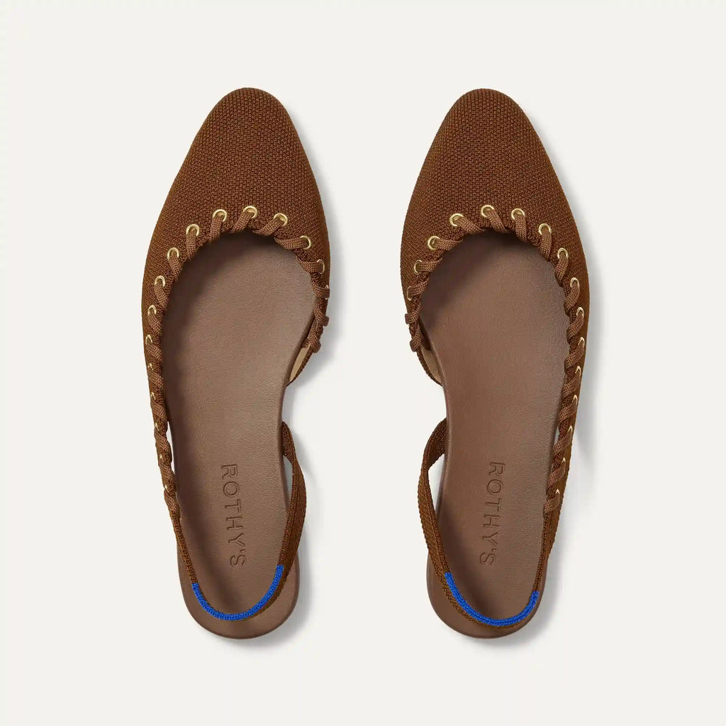 The Almond Slingback - Eyelet Russet