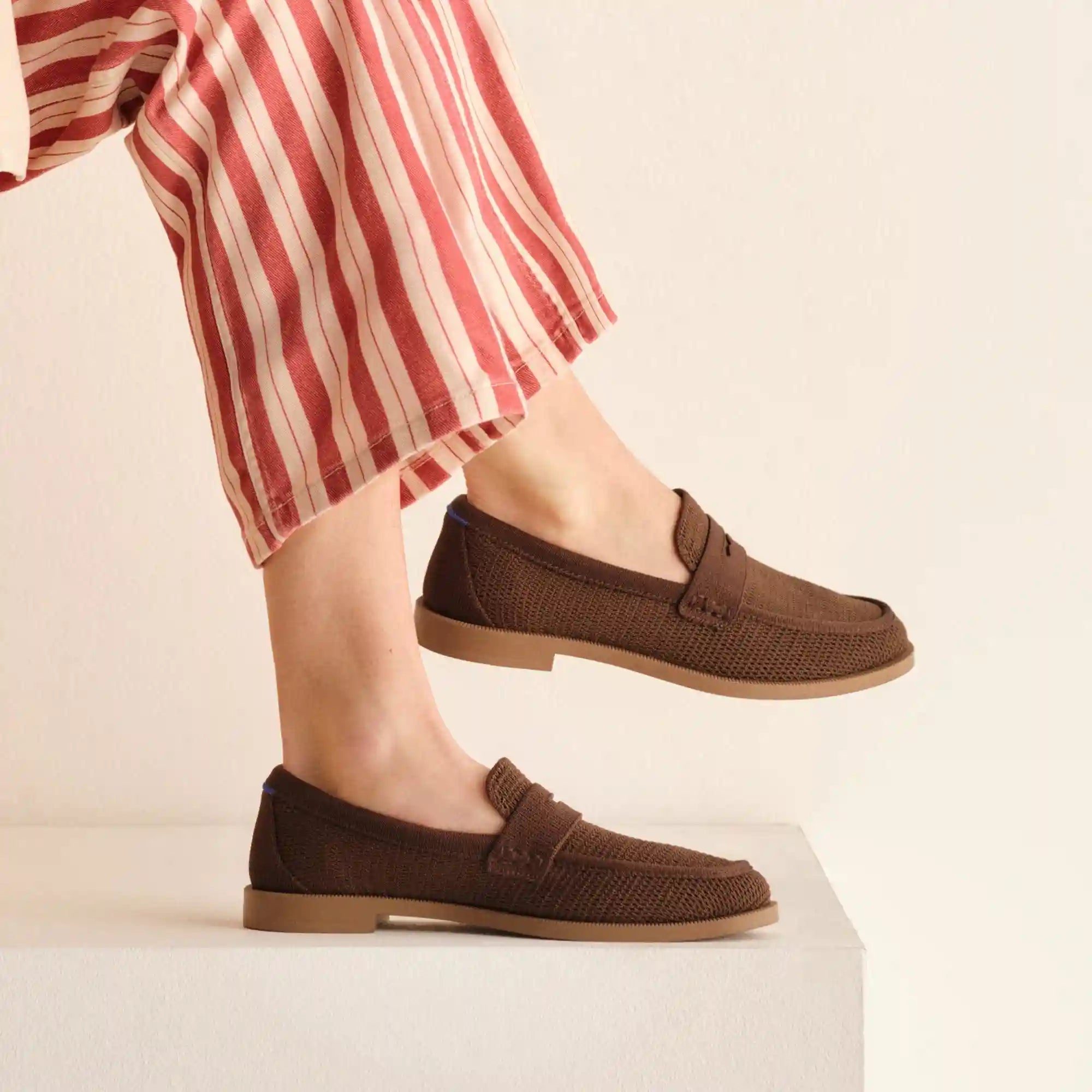 The Penny Loafer - Cinnamon Raffia-Knit