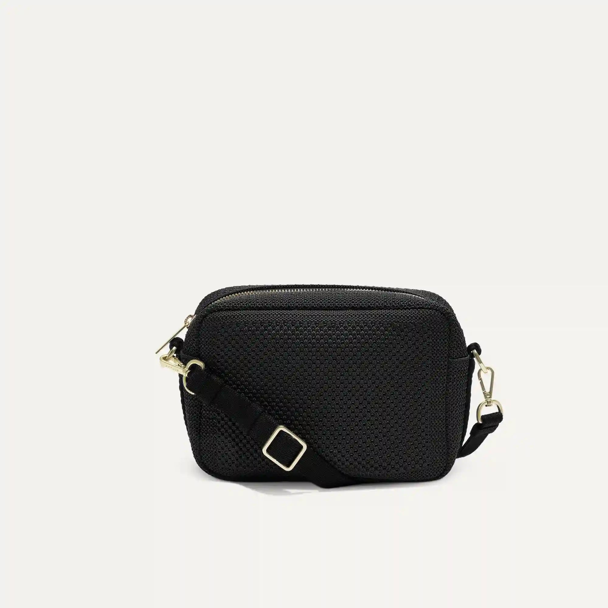 The Crossbody Camera Bag - Black Licorice Open-Knit