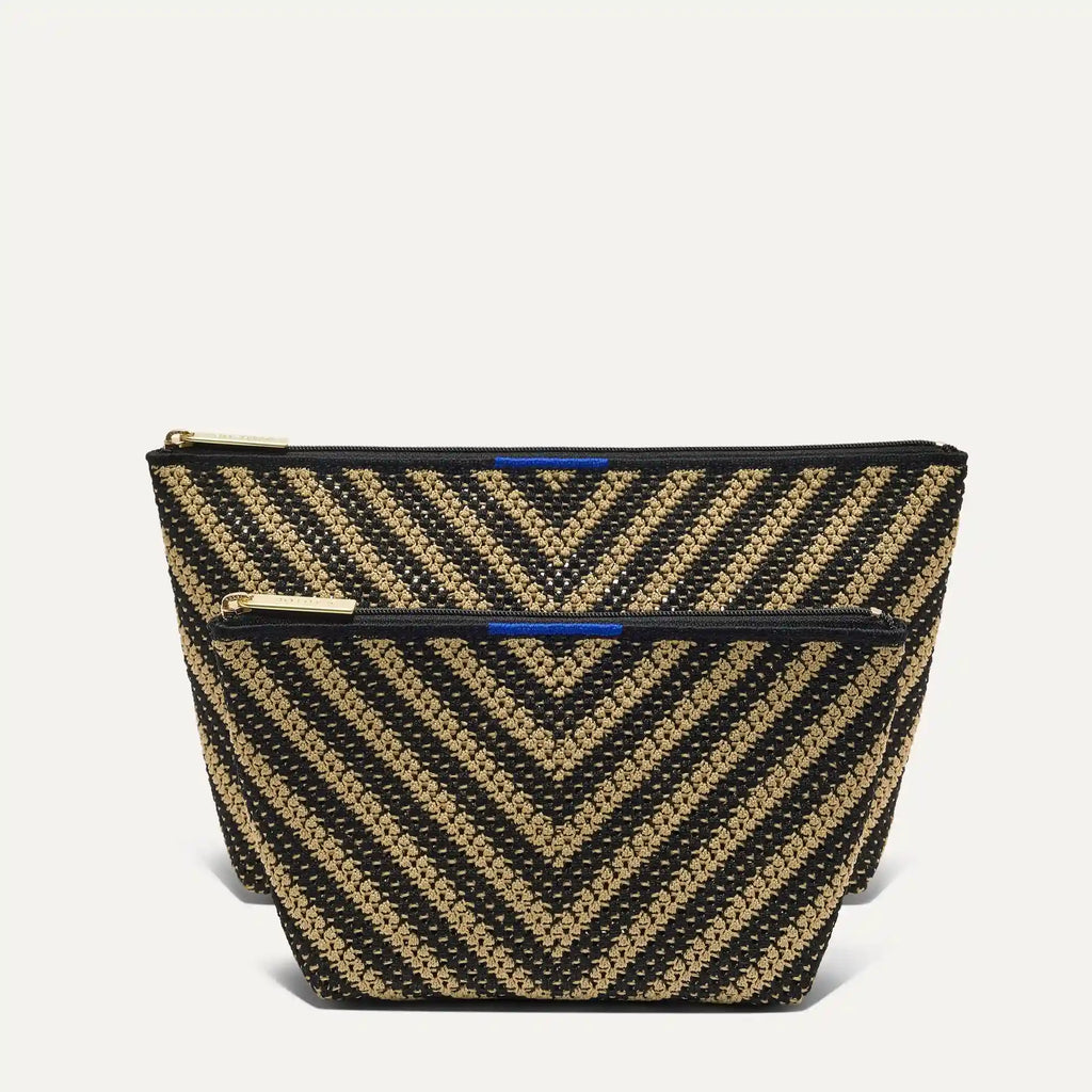 The Travel Pouch Set - Toffee Chevron