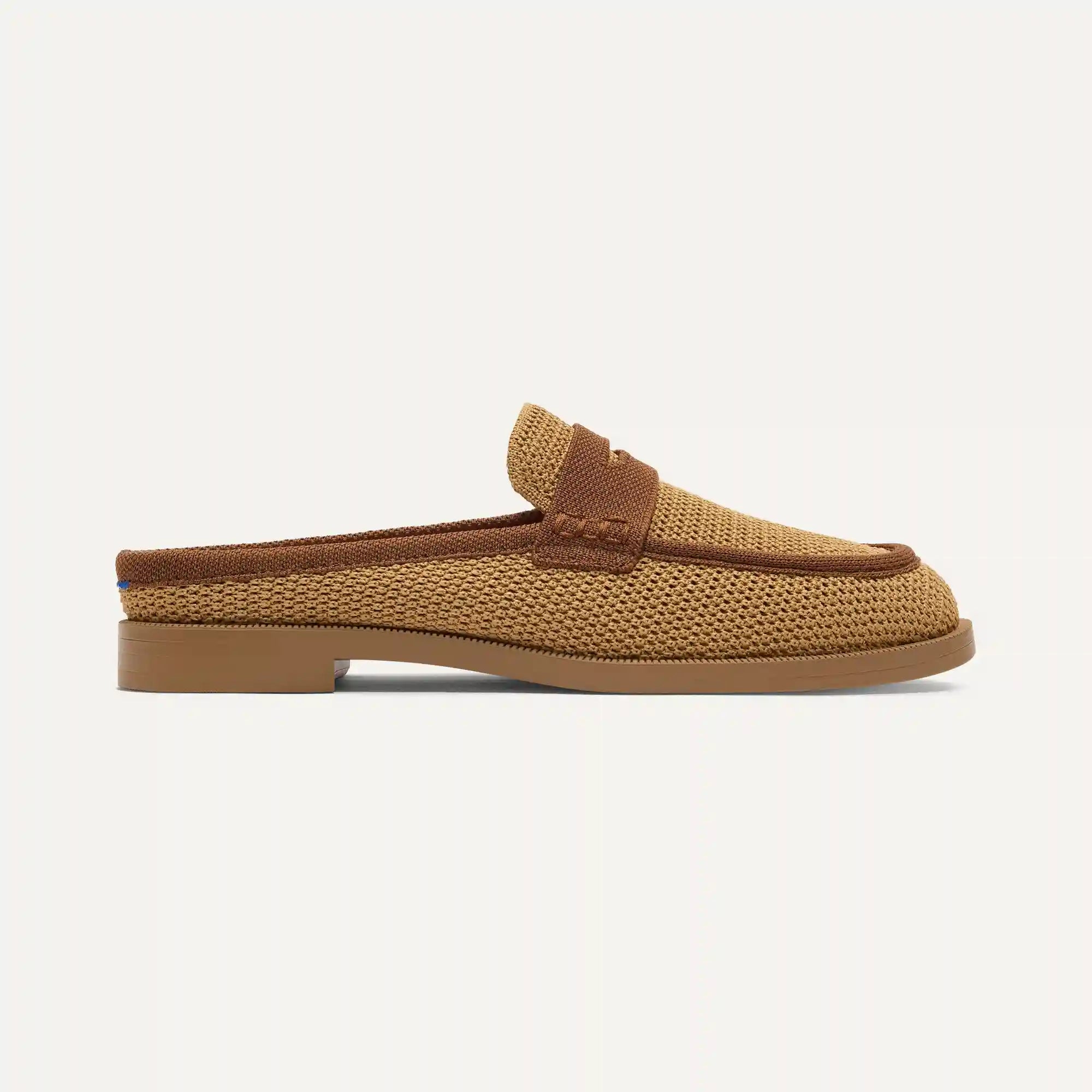 The Penny Loafer Mule - Wheat Raffia-Knit