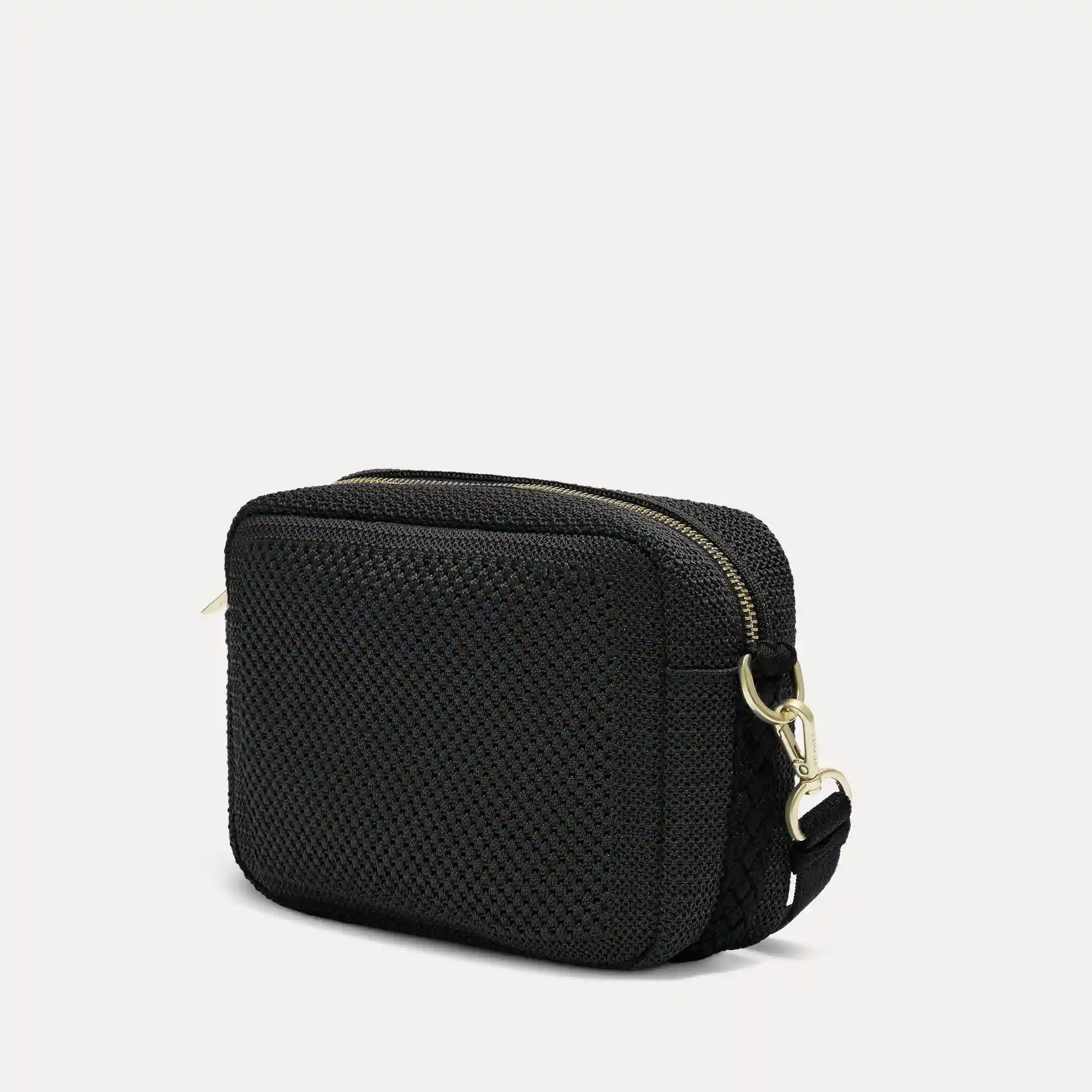 The Crossbody Camera Bag - Black Licorice Open-Knit