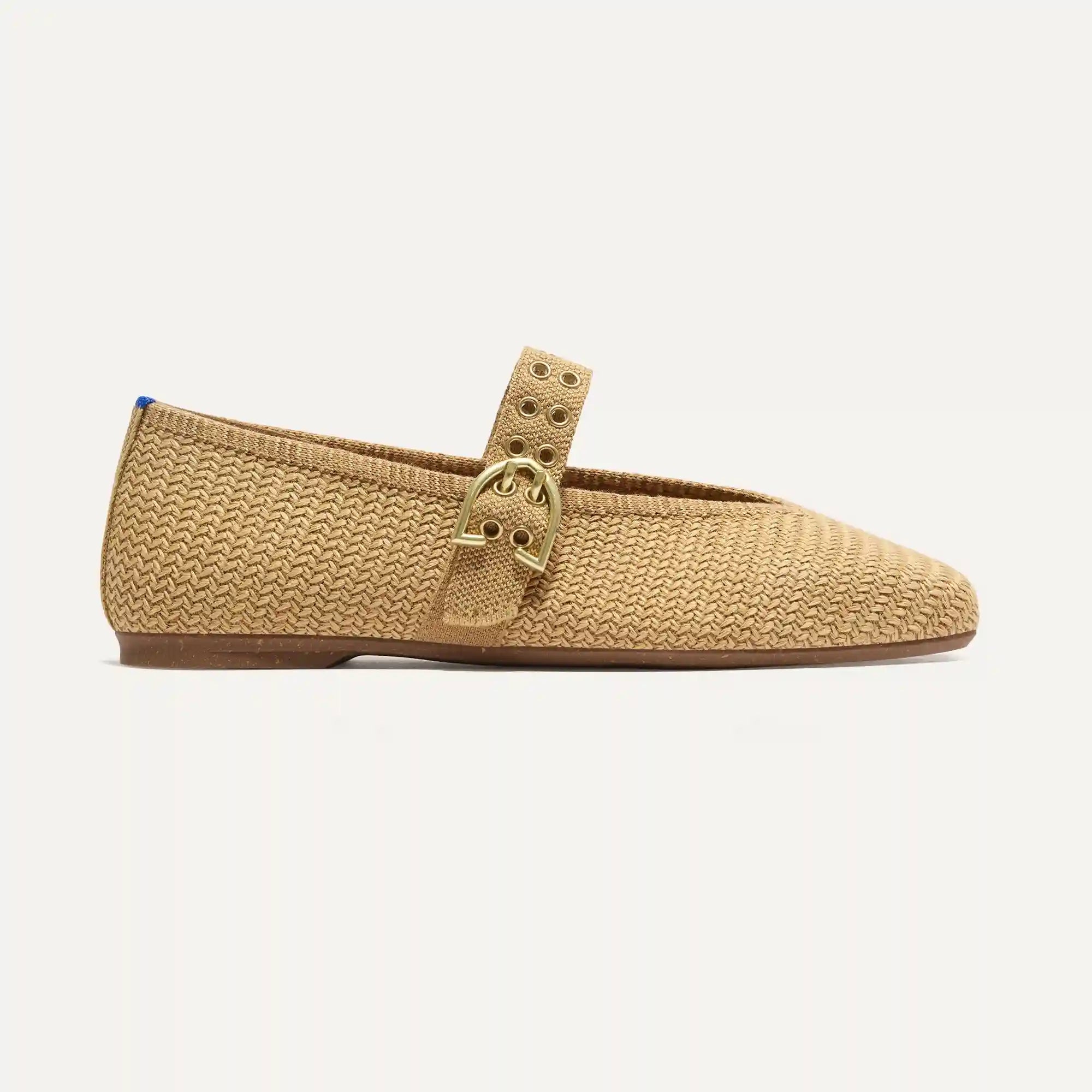 The Max Buckle Mary Jane - Tan Woven