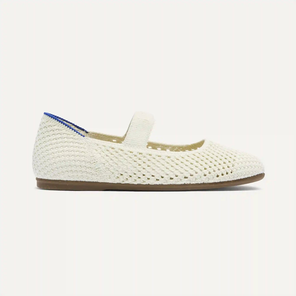 The Kids Mary Jane - White Open-Knit