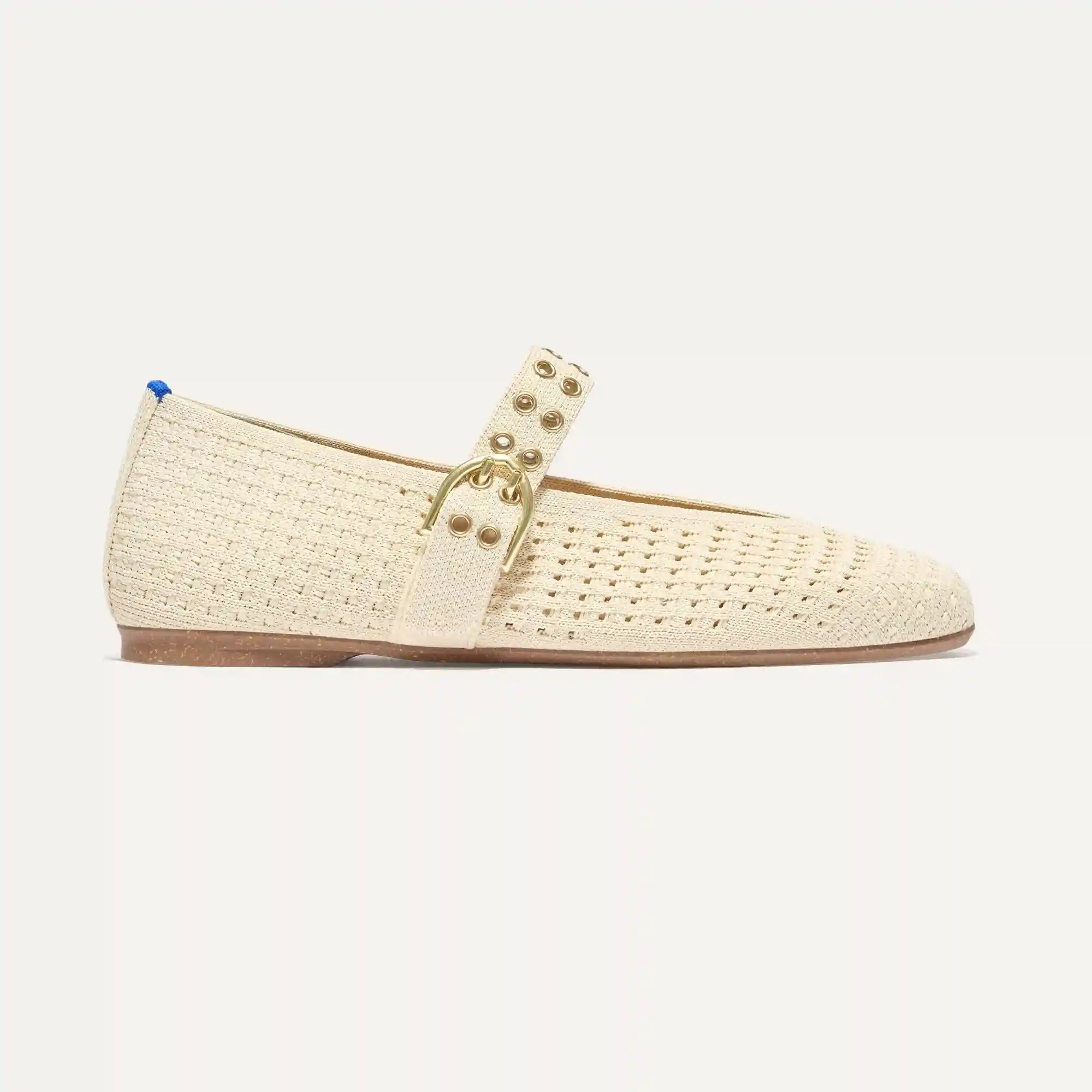 The Max Buckle Mary Jane - Off White Mesh