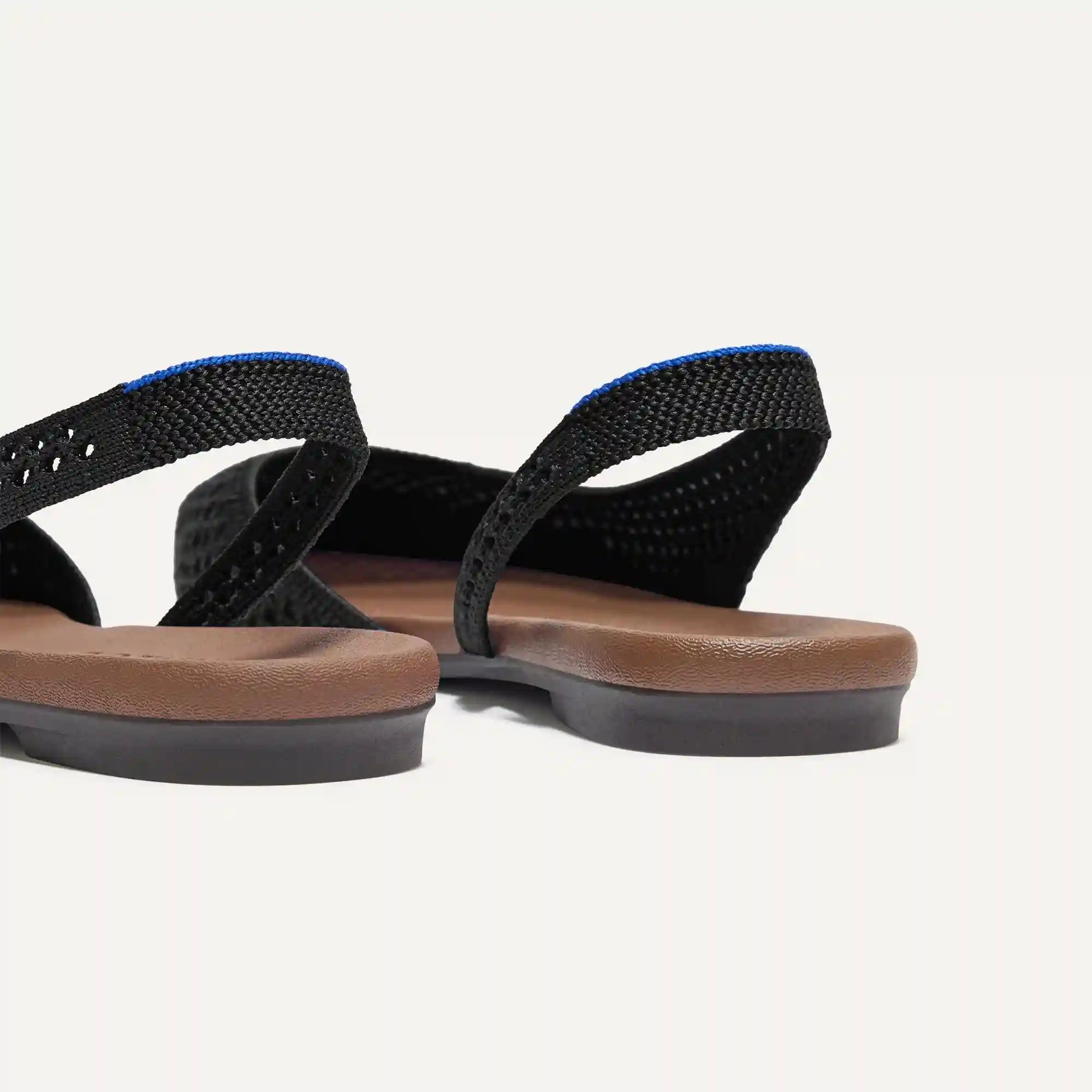 The Almond Slingback - Black Mesh