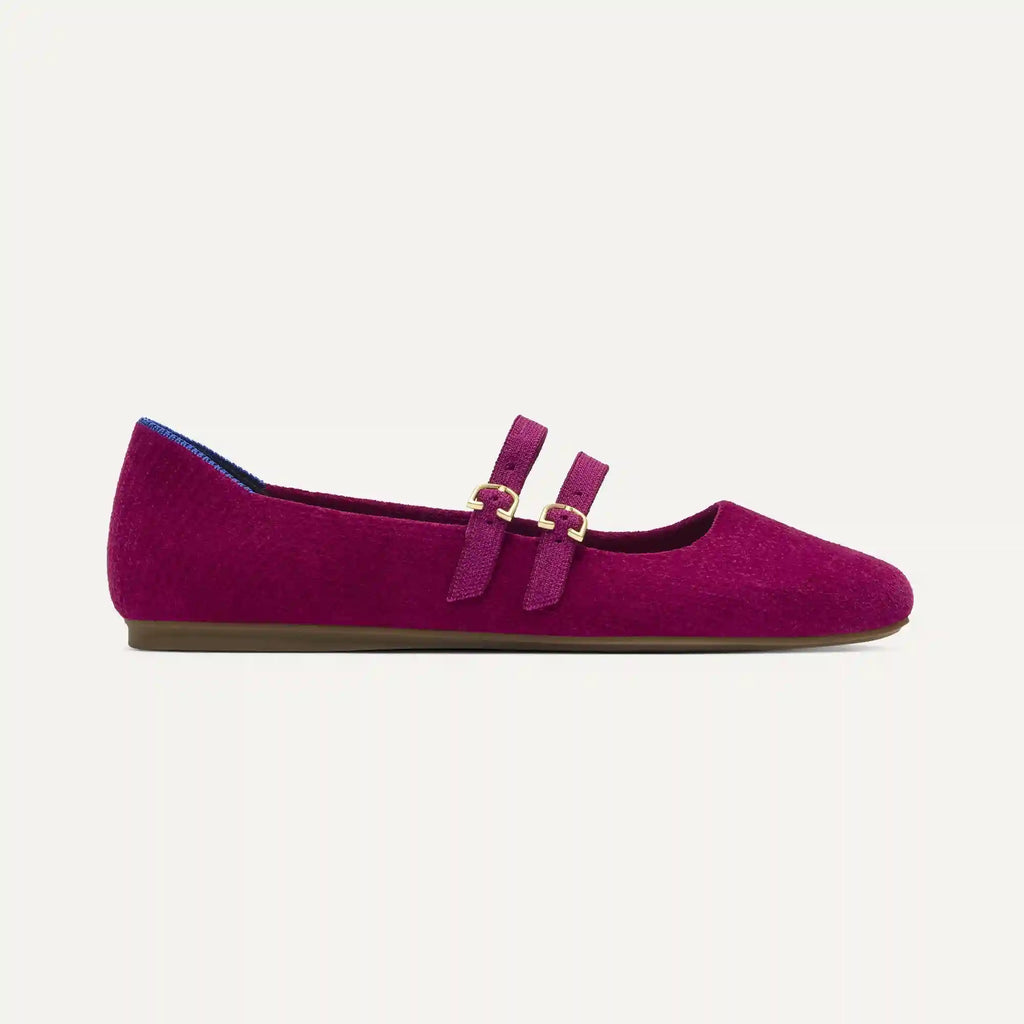 The Double Buckle Mary Jane - ReVelvet™ Mulberry