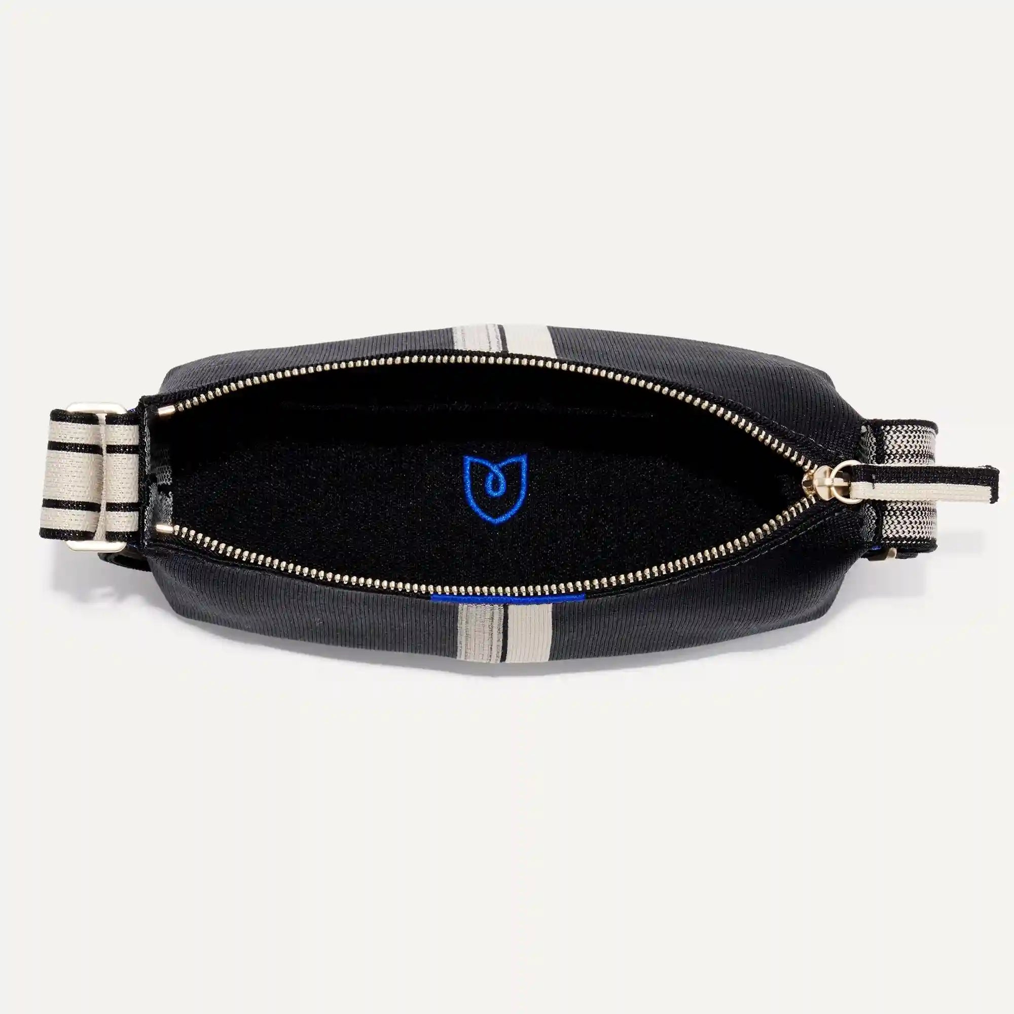 The Casual Crossbody - Black and Ivory Stripe