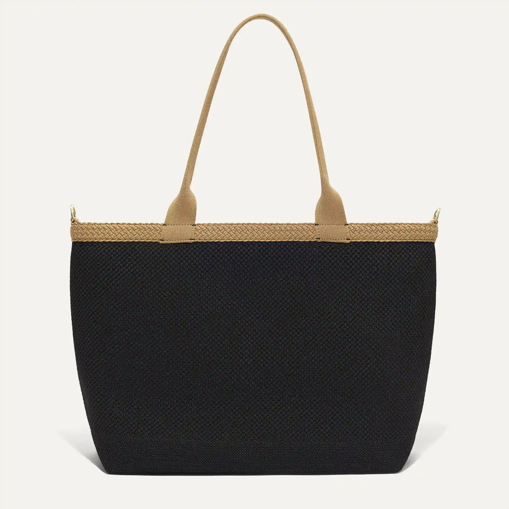 The Lightweight Zip Tote - Black Espresso Open-Knit