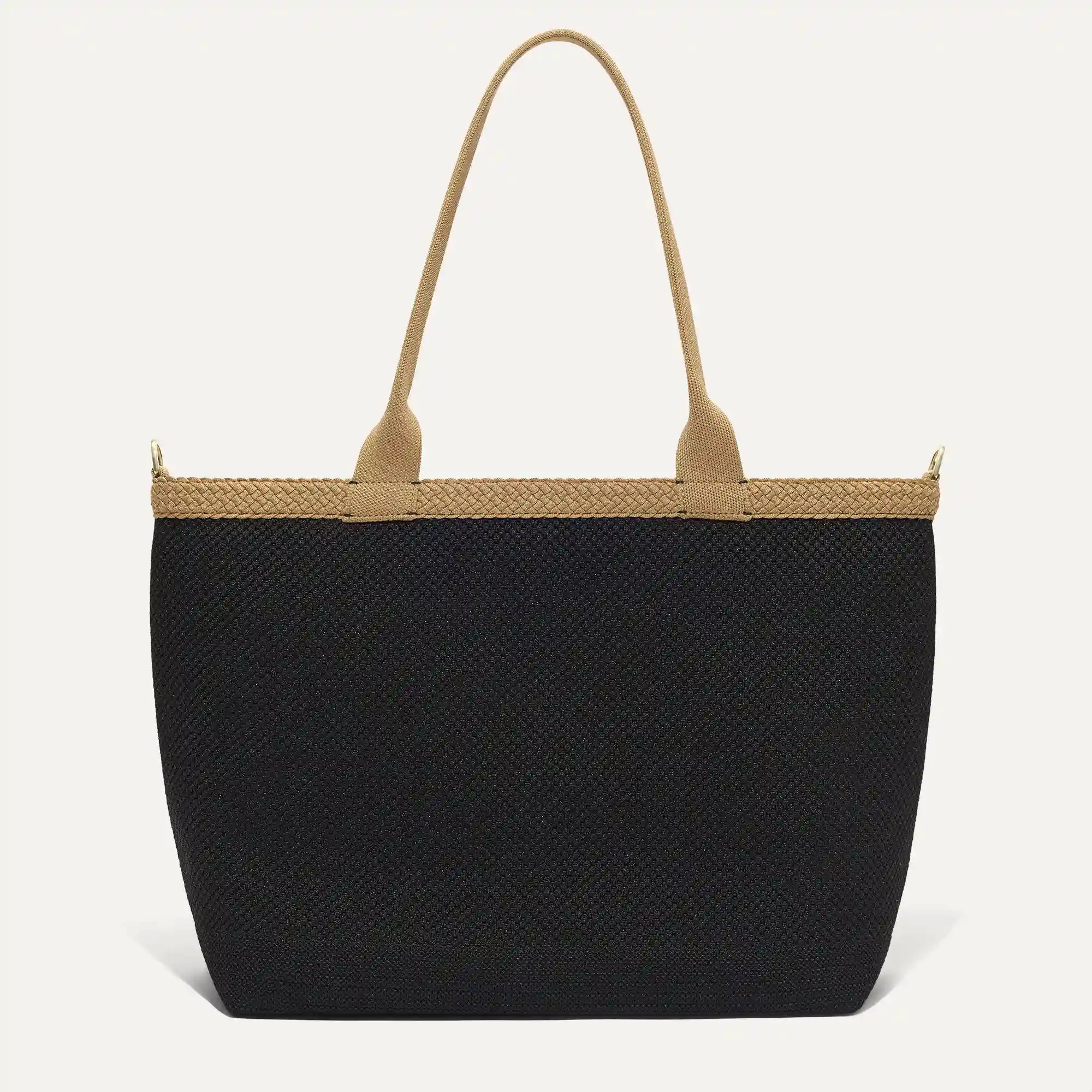 The Lightweight Zip Tote - Black Espresso Open-Knit