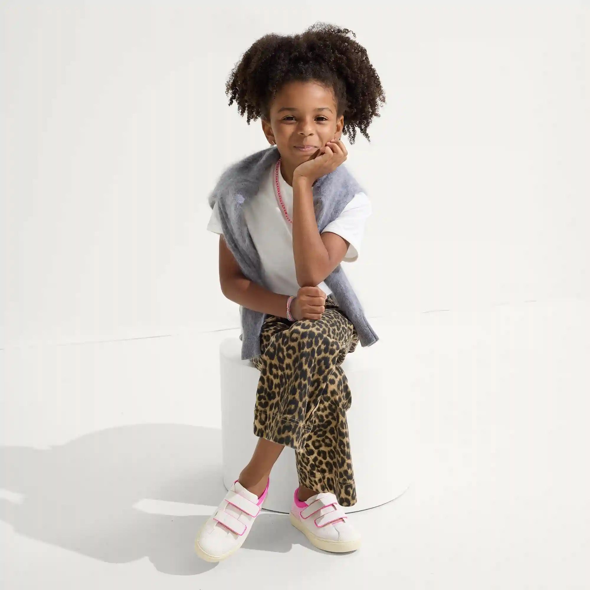 The Kids Strap Sneaker - Pink Taffy