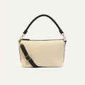 The Daily Crossbody - Black and White Raffia-Knit