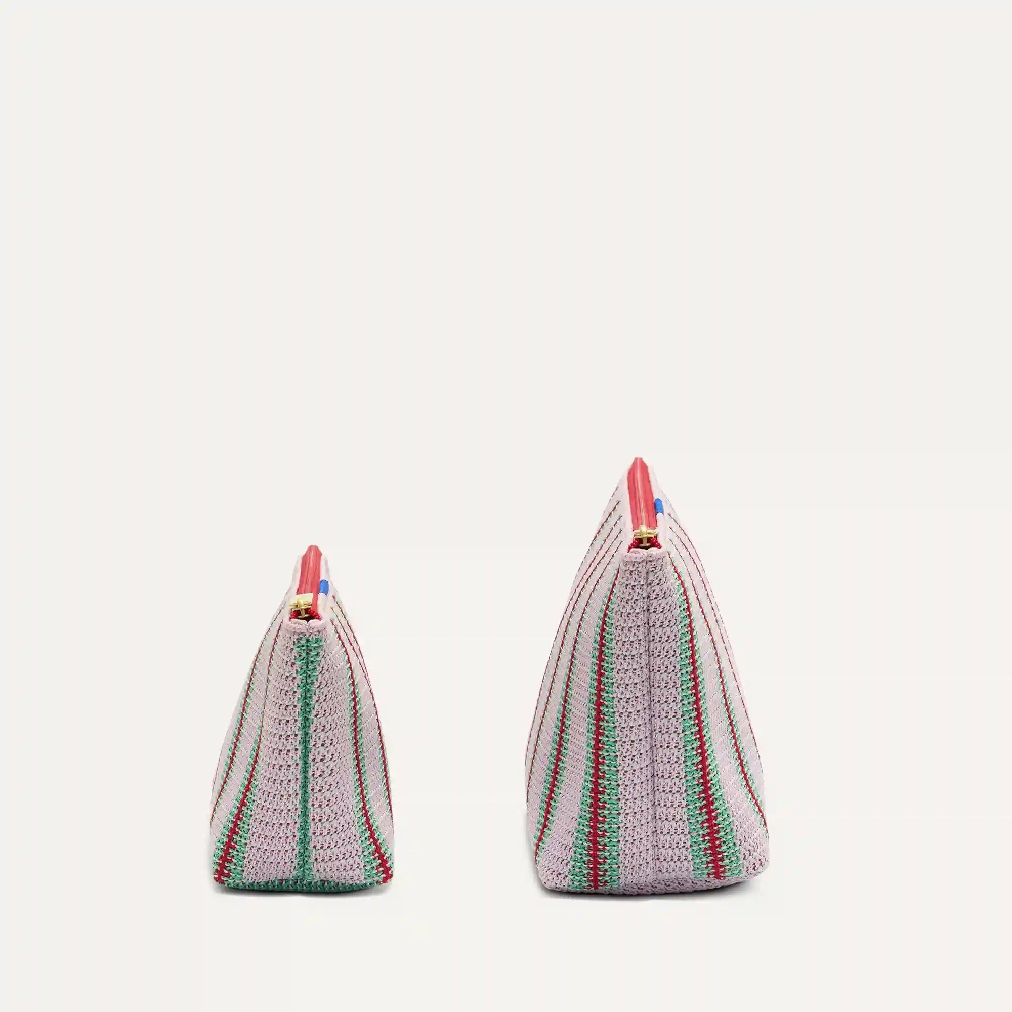 The Travel Pouch Set - Watermelon Market Stripe