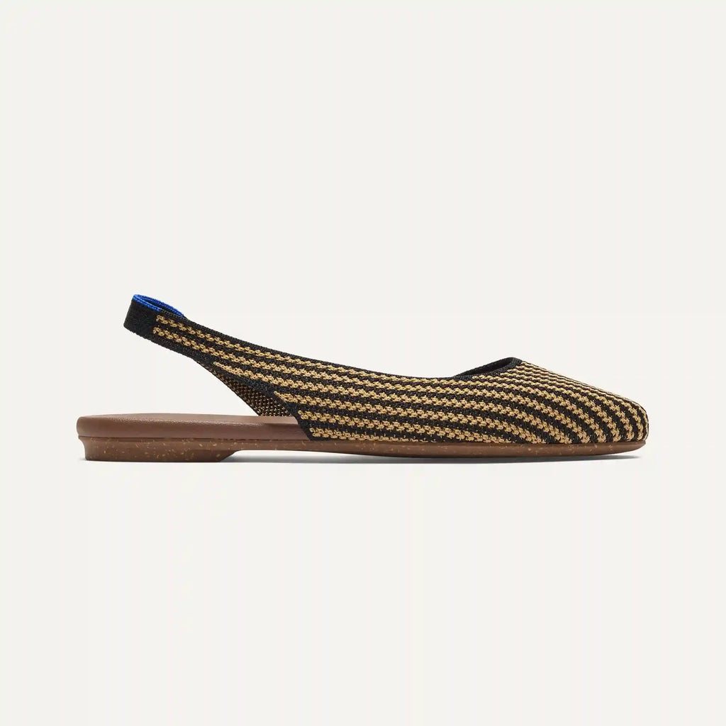 The Almond Slingback - Butterscotch Stripe