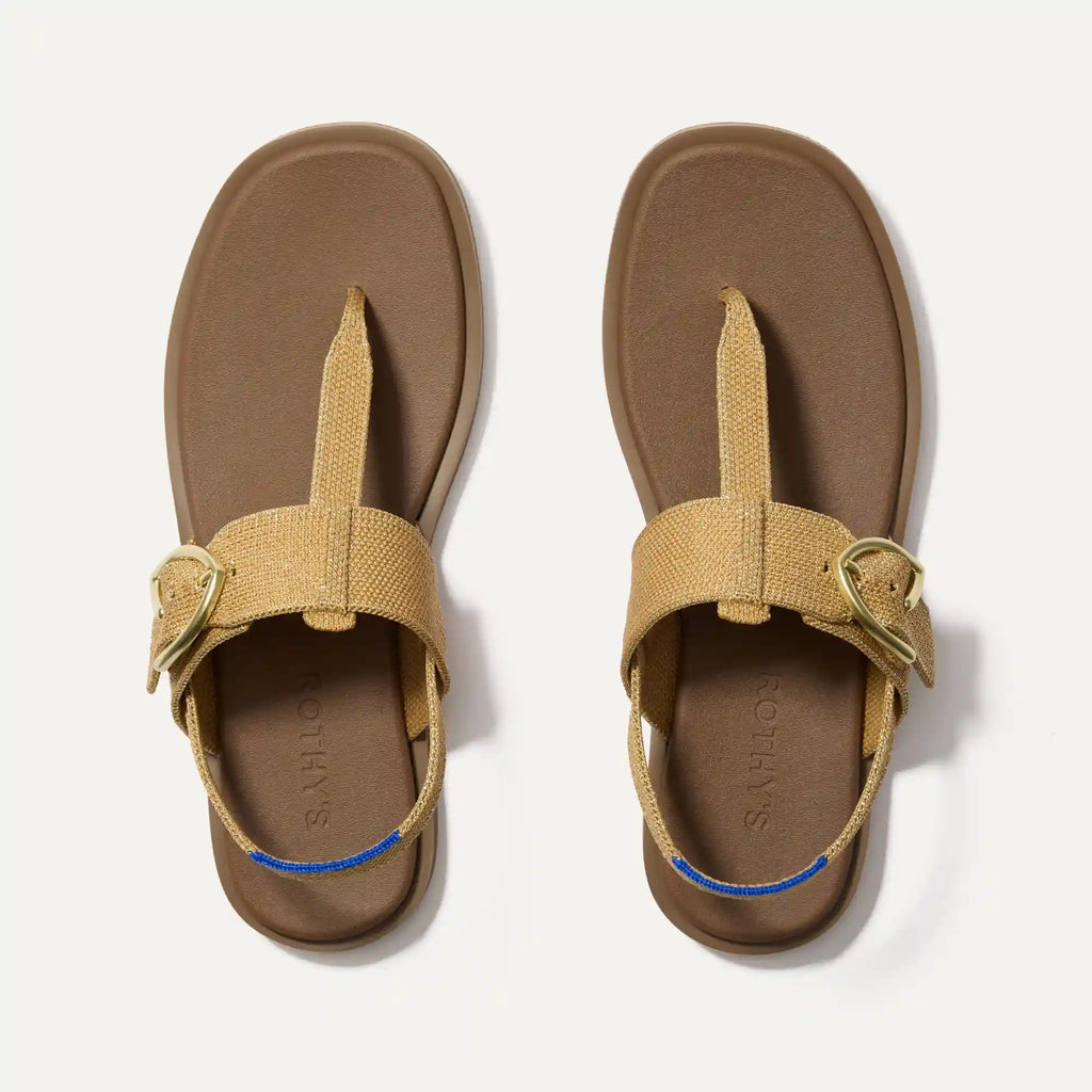 The T–Strap Sandal - Metallic Golden Sun