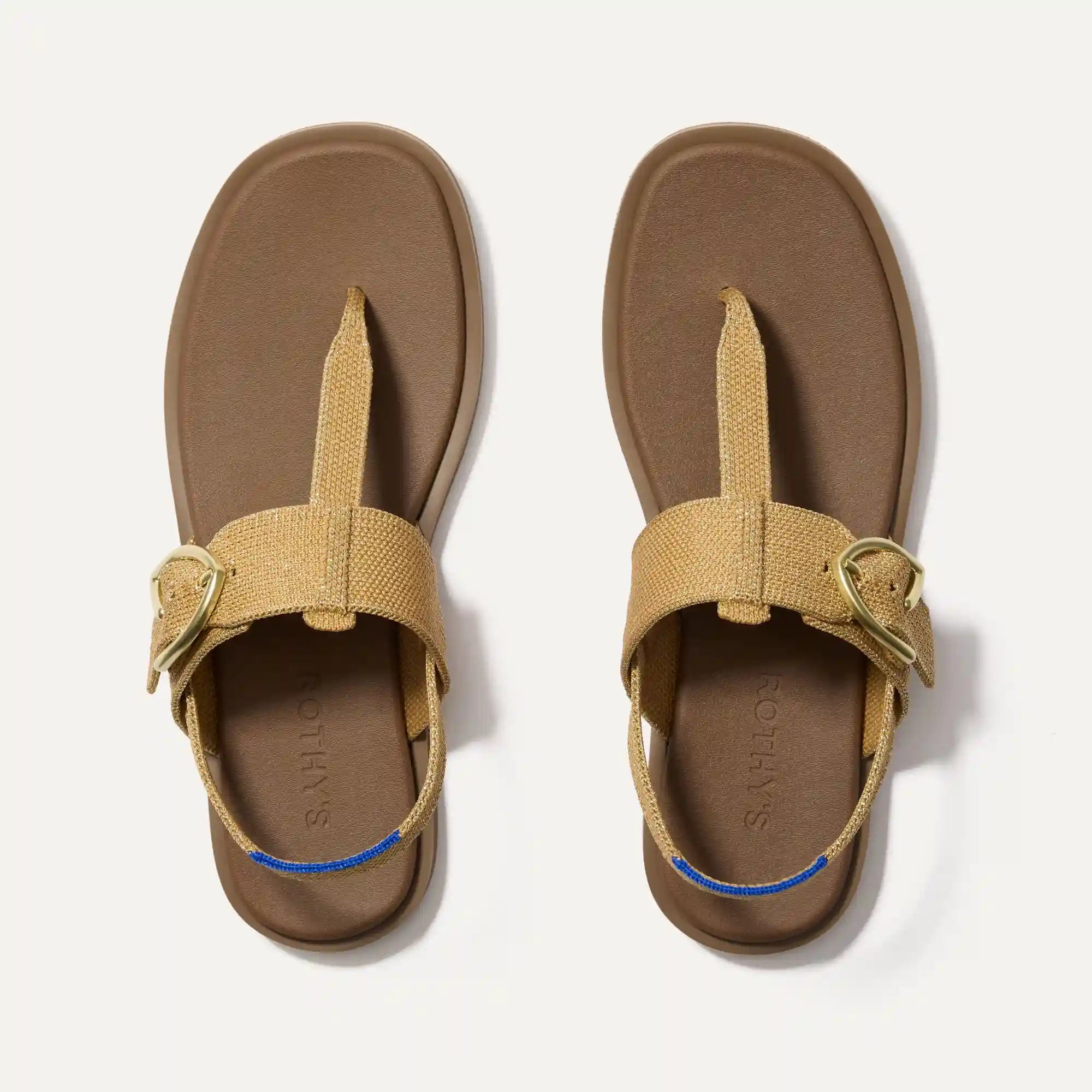 The T–Strap Sandal - Metallic Golden Sun